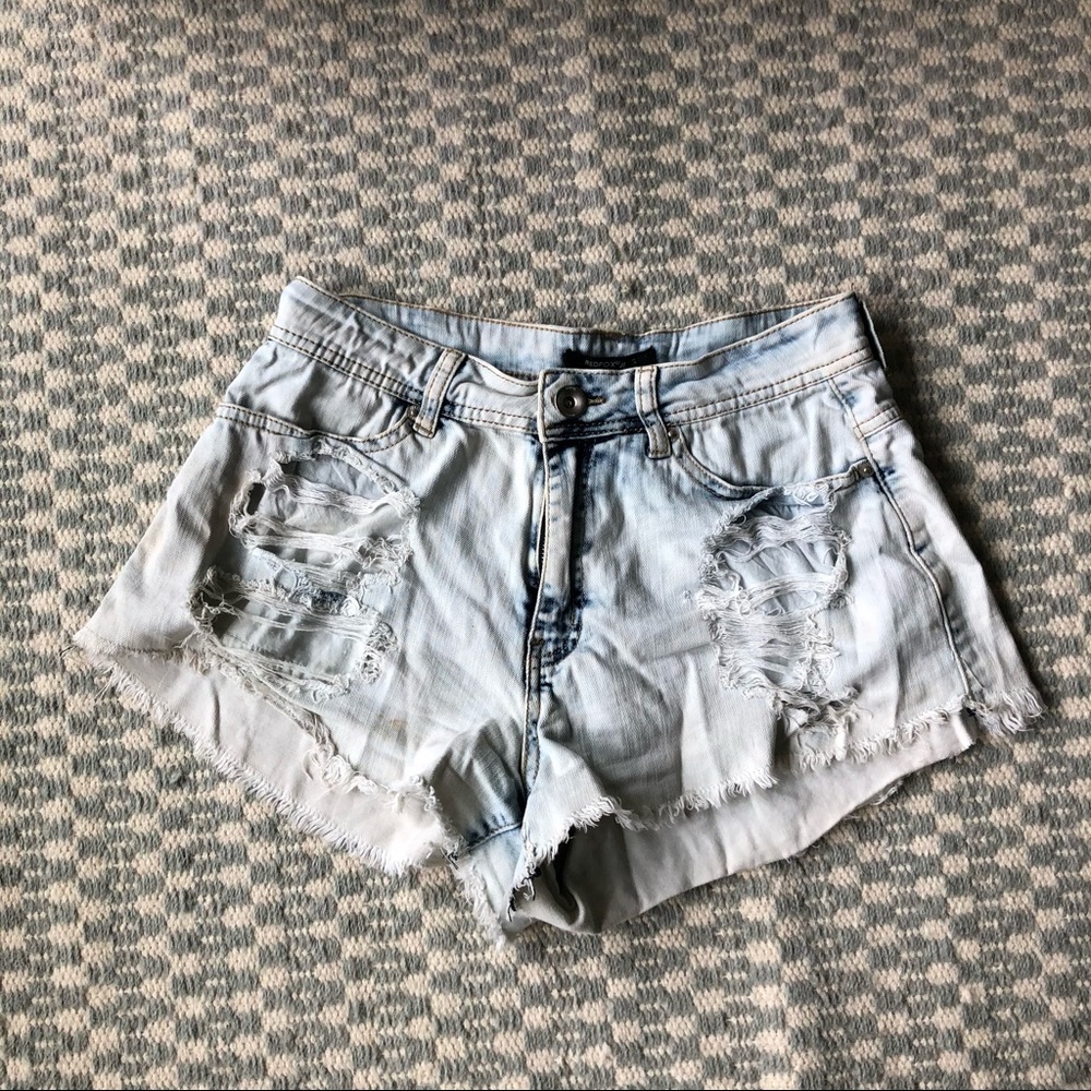 RedFox Distressed High Waist Denim Shorts